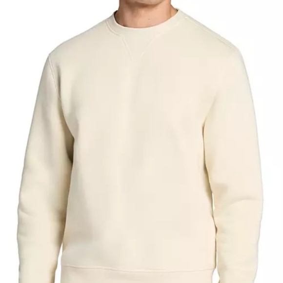 DSG Men's Classic Fleece Crew Sweatshirt Cream Ivory L - Picture 1 of 4